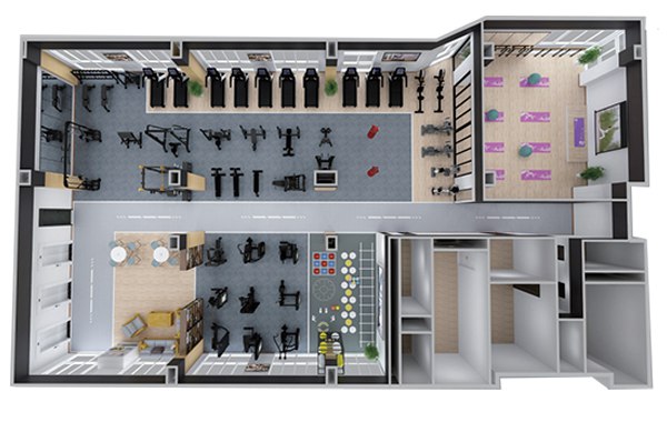 200-500平方健身房配置方案-广西leyu.乐鱼体育健身器材有限公司